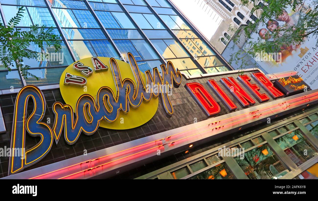 USA Brooklyn Diner, Times Square,New York City, Manhattan, NY , United States Stock Photo