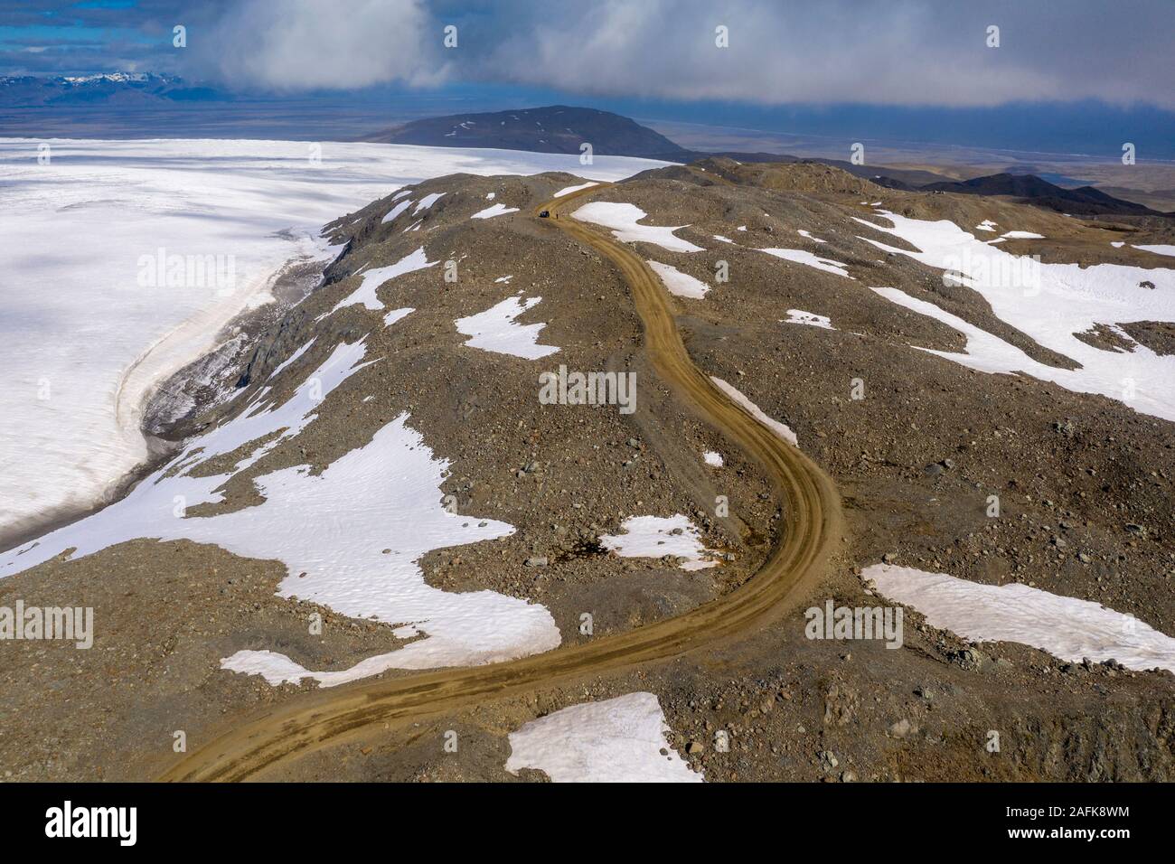 Mountain pass, Skalafellsjokull Glacier, Vatnajokull National Park, Unesco World Heritage Site, Iceland Stock Photo