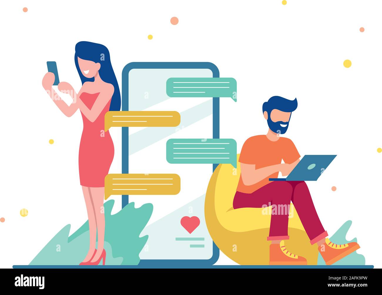 Relationship Flat Design Stock Vector Image & Art - Alamy