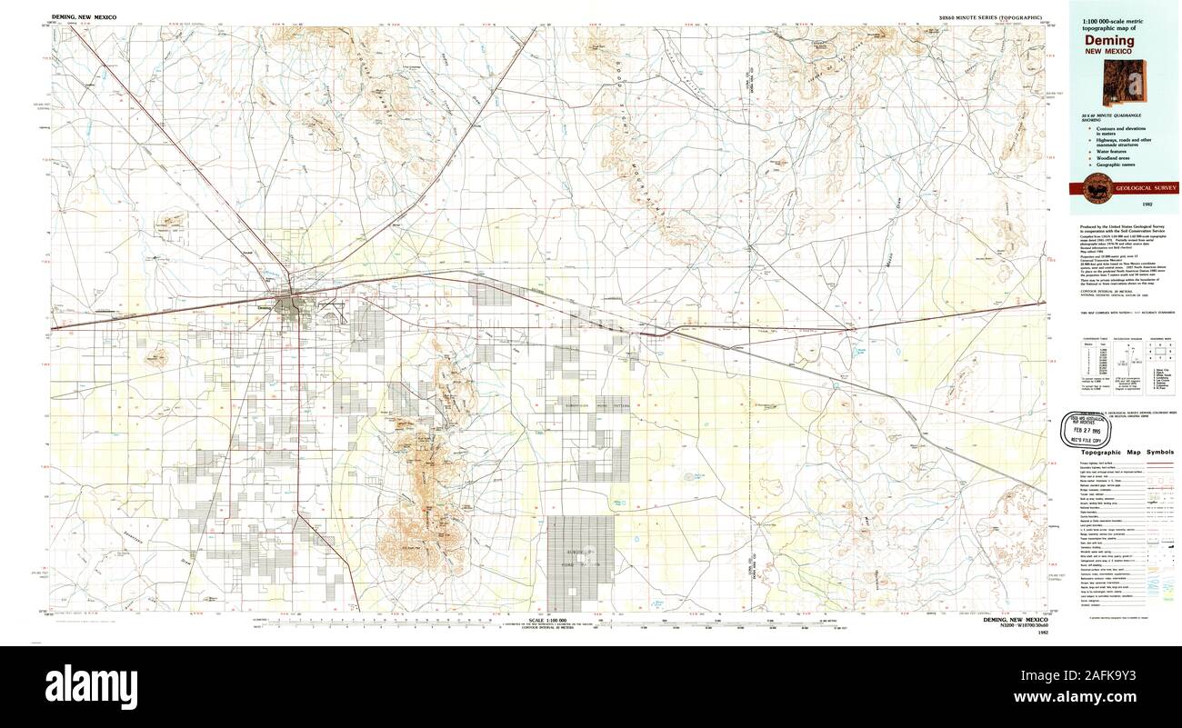 USGS Topographic Map of Deming (1982)