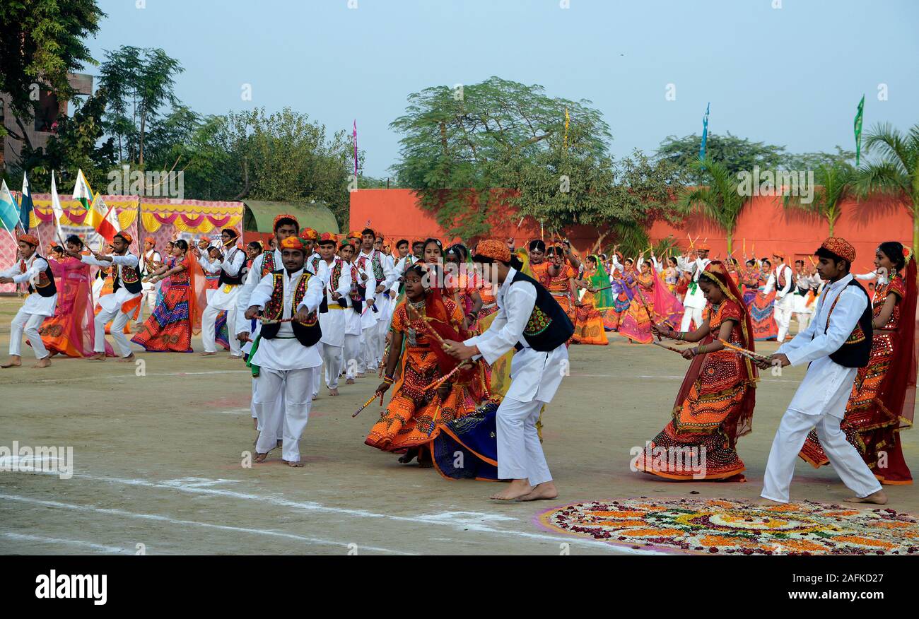 Group Of Children Dancing In school annual day Stock Photo