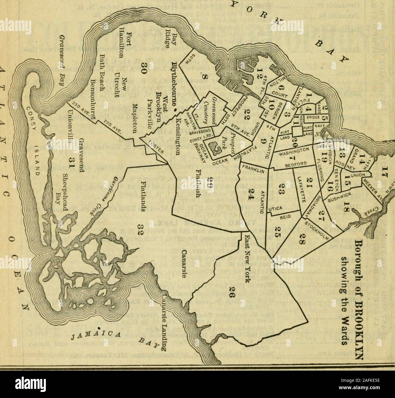 . The World almanac and encyclopedia. Boroughs of MANHATTAN and THE BROX showing the Wards N E ijr. Stock Photo