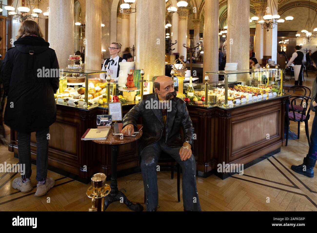 Cafe Central Vienna, view of the interior of the famous Vienna coffee house and patisserie, Vienna Austria Europe Stock Photo