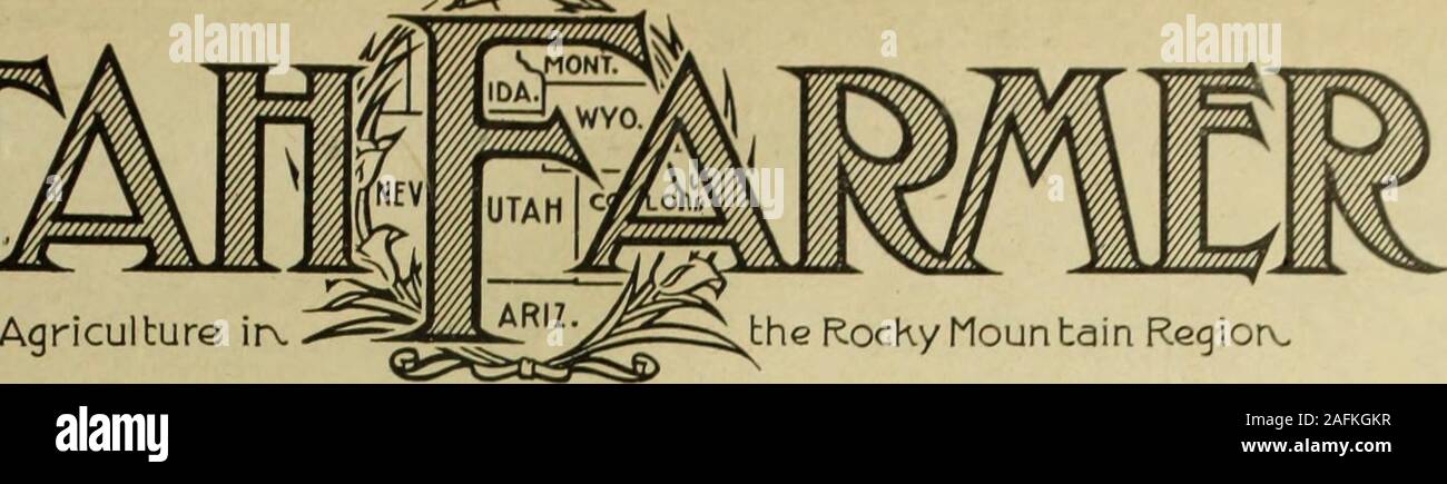 . The Utah Farmer : Devoted to Agriculture in the Rocky Mountain Region. Devoted to Agriculture irv the Rocky Mountain Regiorv, COMBINED WITH THE DESERET F ARMER AND ROCKY MOUNTAIN FARMING. ONE DOLLAR A YEA It. FOREIGNSUBSCRIPTION$1.50 VOLUME XII. LEHI, UTAH, SATURDAY, APRIL 1, 1916 No. The Conquest of Alkali A party of tourists recently, in pass-ing over a section where alkali al-most entirely prevented the growth ofplants, expressed the idea that some-thing was wrong with anyone whowould attempt to settle such a coun-try where nothing ever could bemade to grow. They said it was ashame for a Stock Photo
