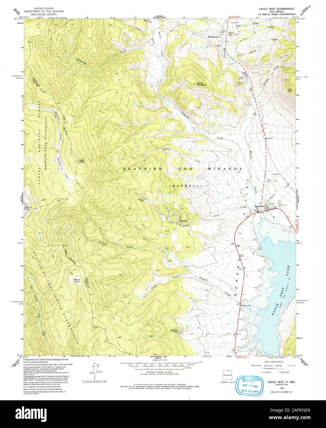 Map of eagle nest new mexico hires stock photography and images Alamy
