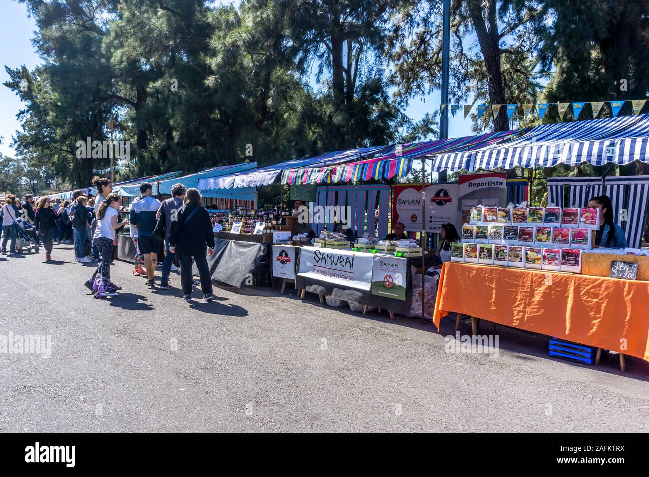 Food Market at Parque Tres de Febrero (Rosedale Park),Buenos Aires, Argentina, South America Stock Photo