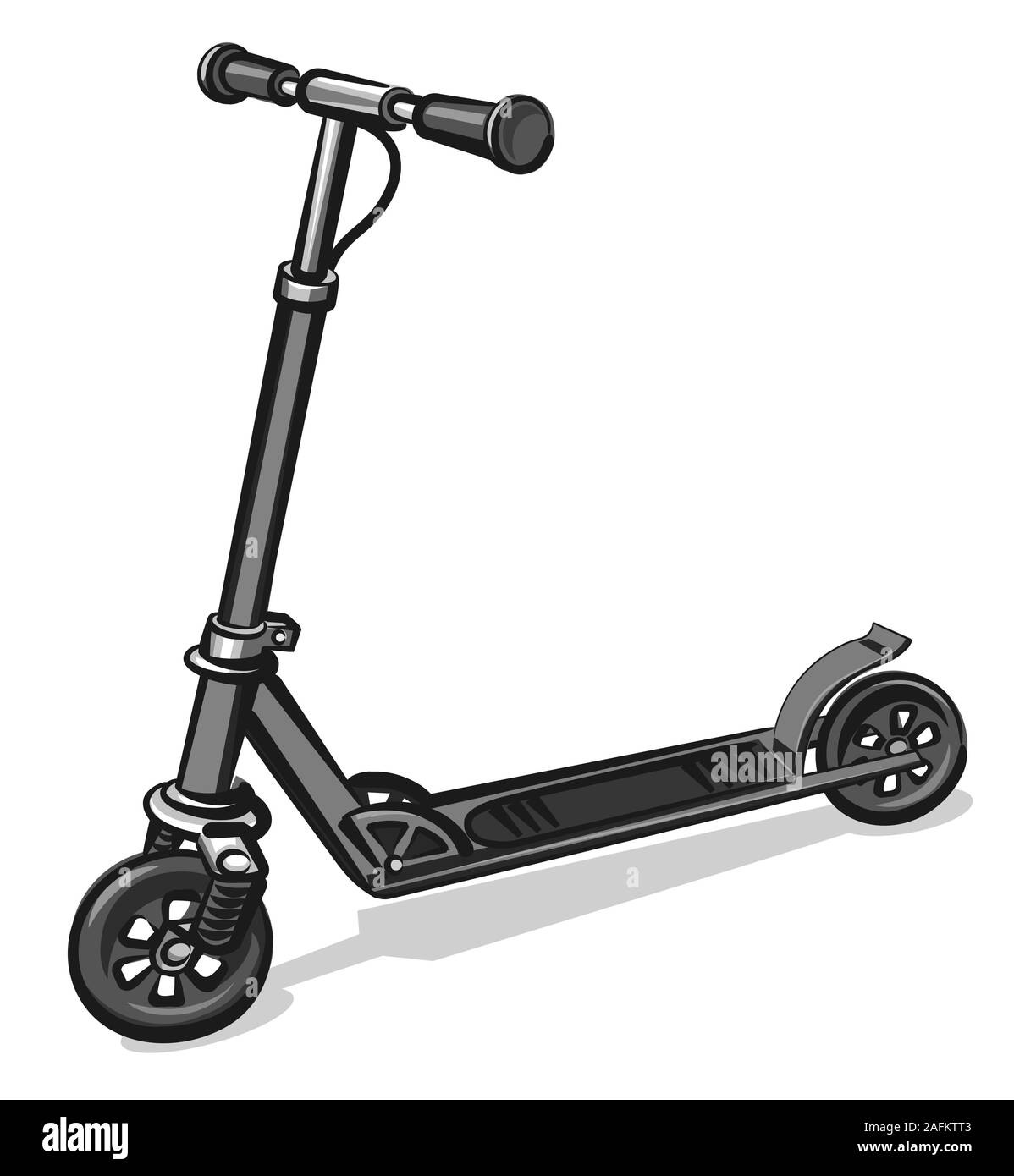 illustration of the electrical scooter on the white background Stock Vector