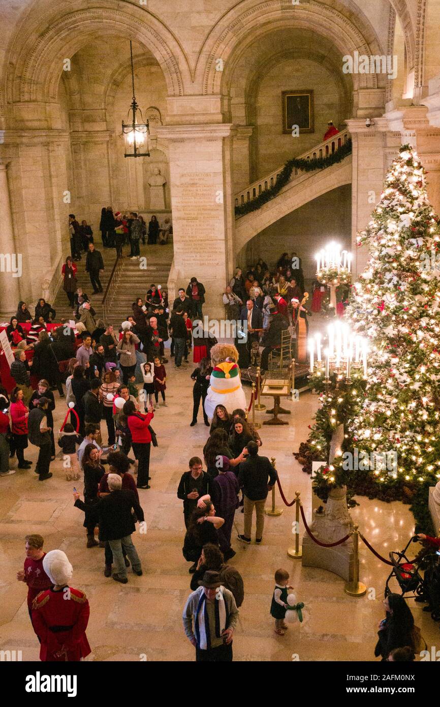 Holiday Open House at the New York Public Library, NYC, USA Stock Photo