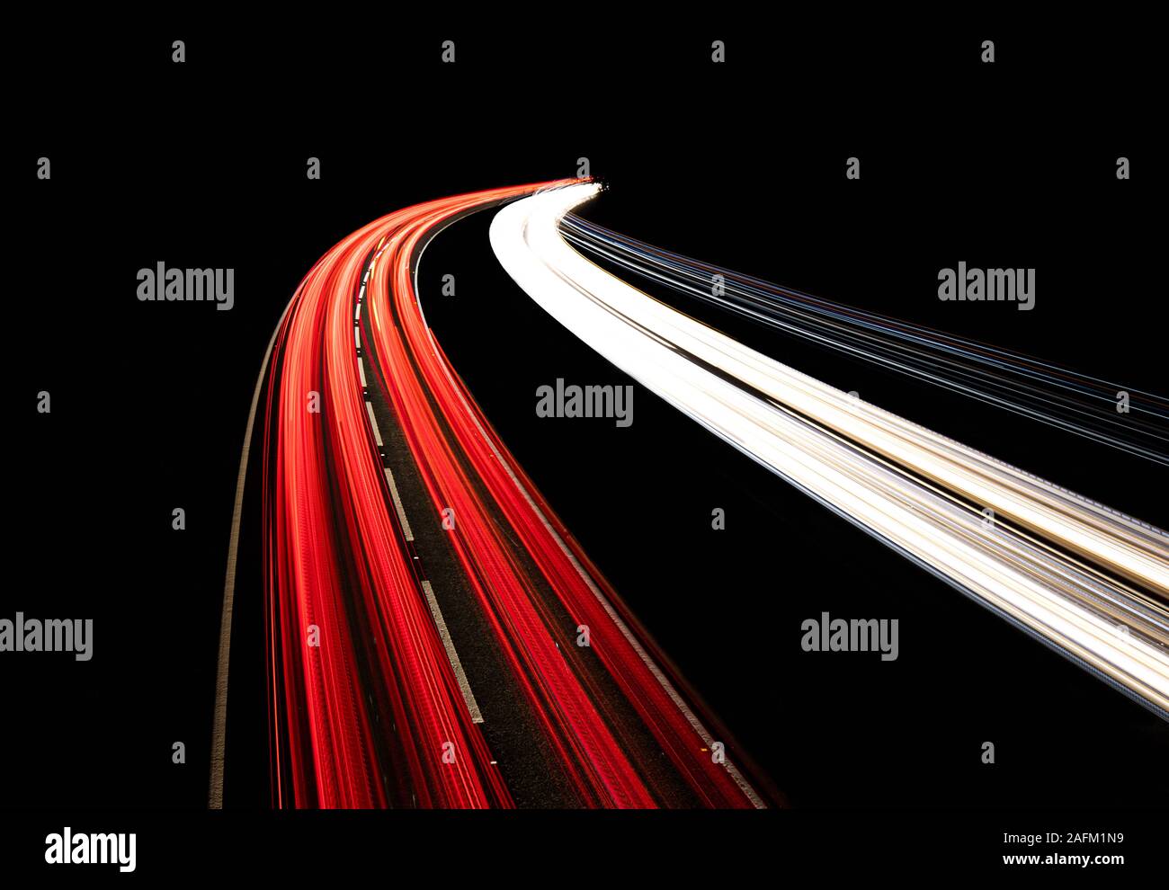Light Trails on the A12 Stock Photo