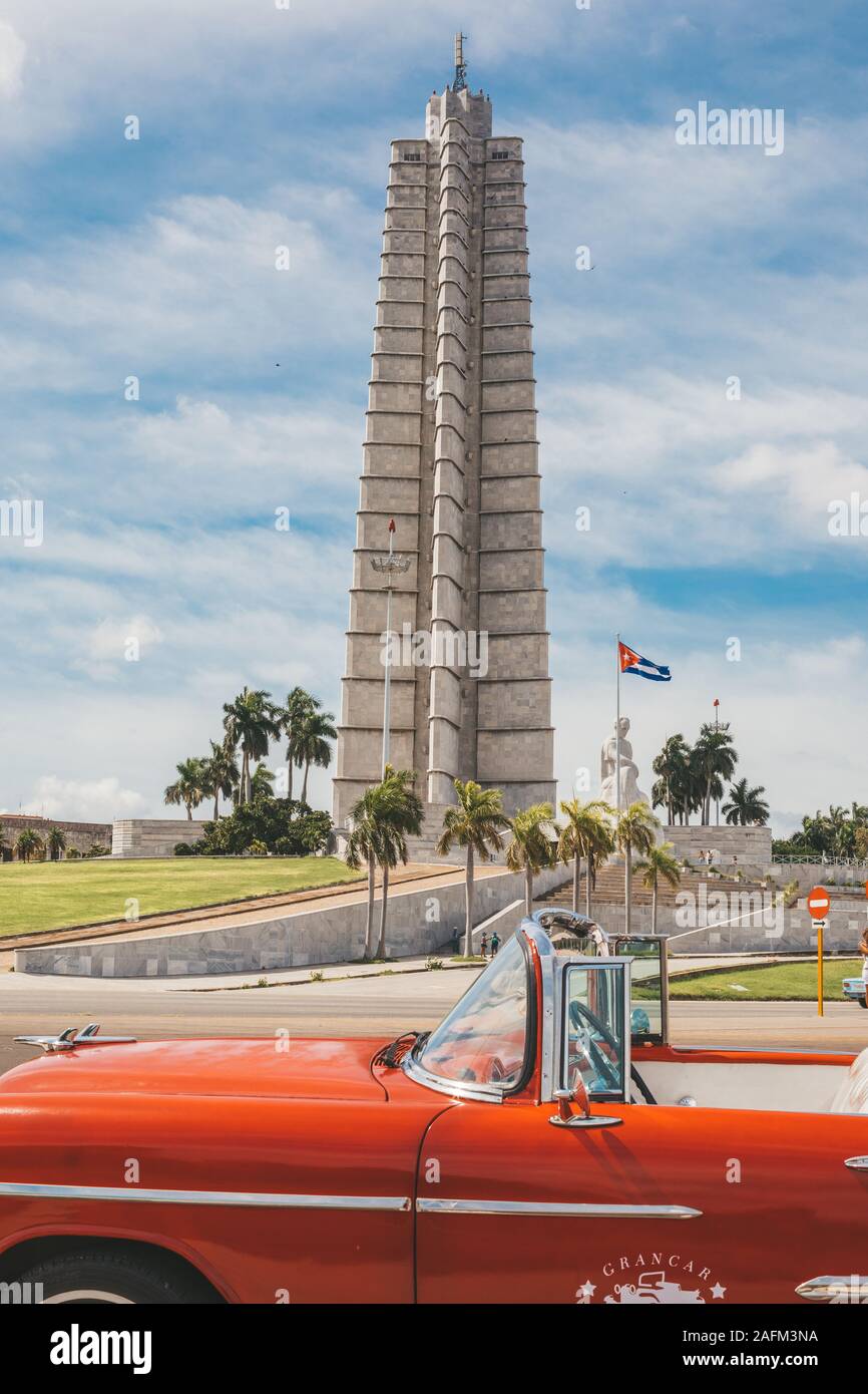 Havana, Cuba - October 18, 2019: Jose Marti Memorial at the Revolution Plaza in Havana Stock Photo