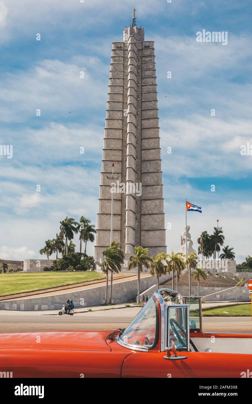 Havana, Cuba - October 18, 2019: Jose Marti Memorial at the Revolution Plaza in Havana Stock Photo