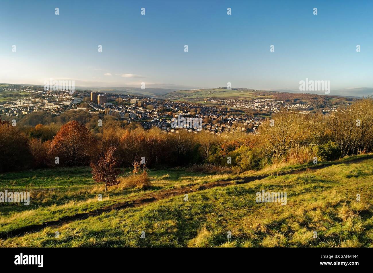 UK,South Yorkshire,Sheffield,Bolehills view looking towards Stannington and Wisewood. Stock Photo