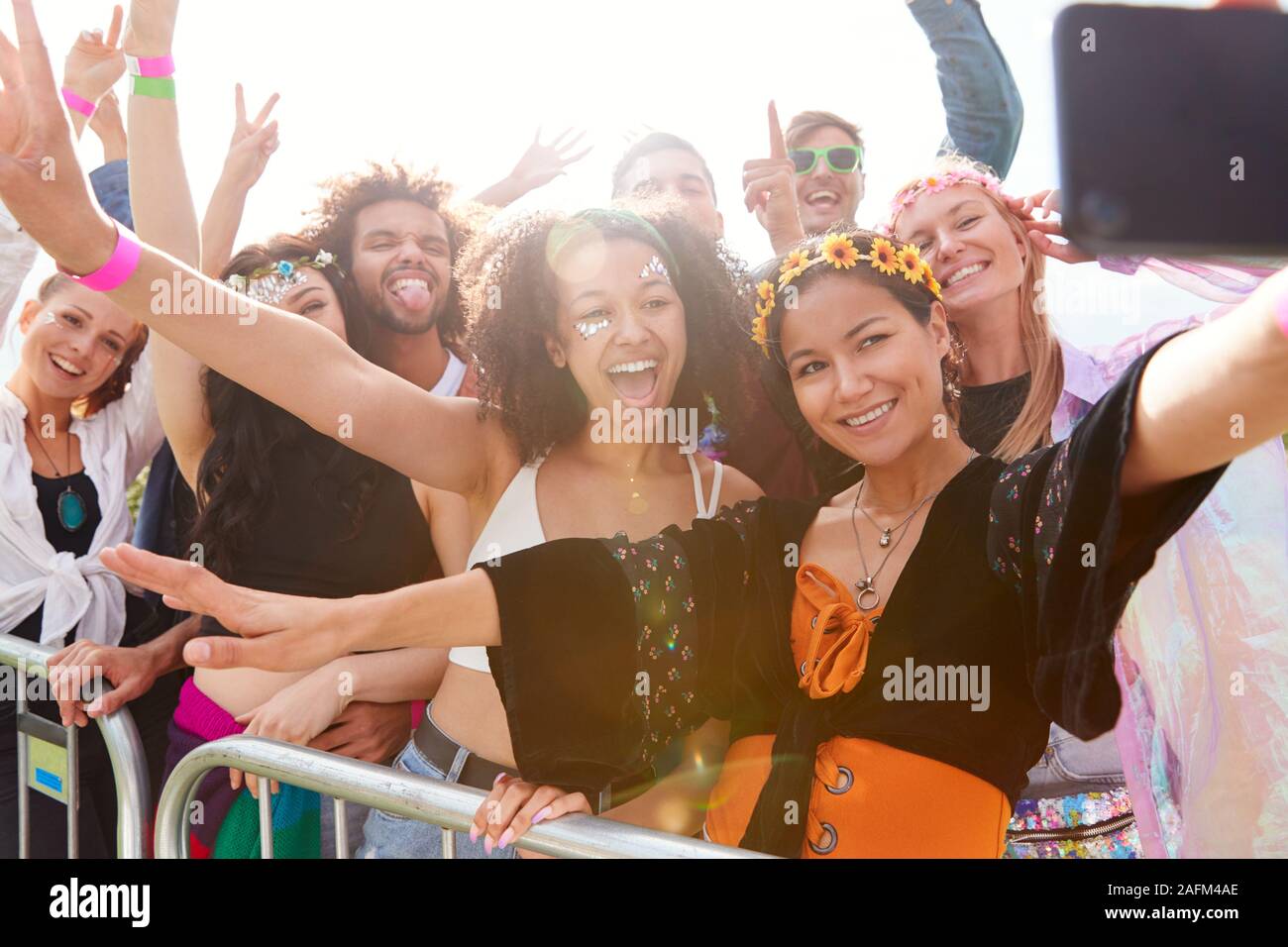 Group selfie behind hi-res stock photography and images - Alamy