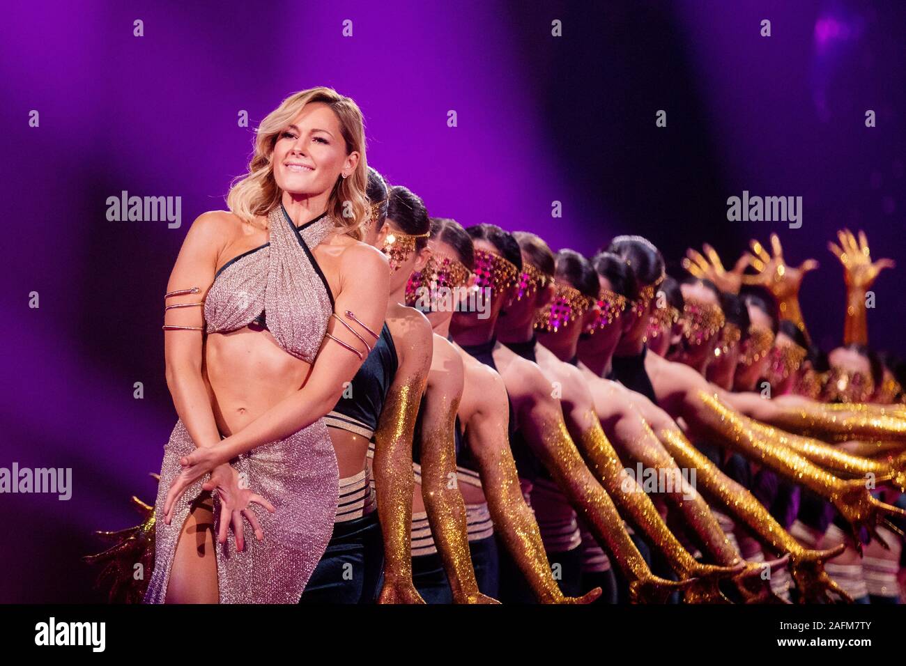 Duesseldorf, Germany. 14th Dec, 2019. Helene Fischer will perform during  the recording of the Helene Fischer Show in Hall 6. On 25.12.2019 at 20.15  the Helene Fischer Show will be broadcasted on