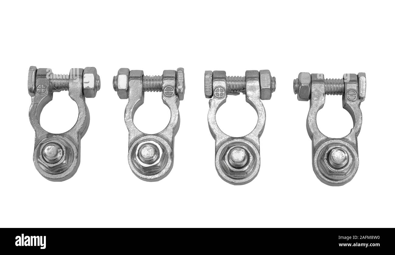 Four positive and negative metal terminal connector of car battery ...