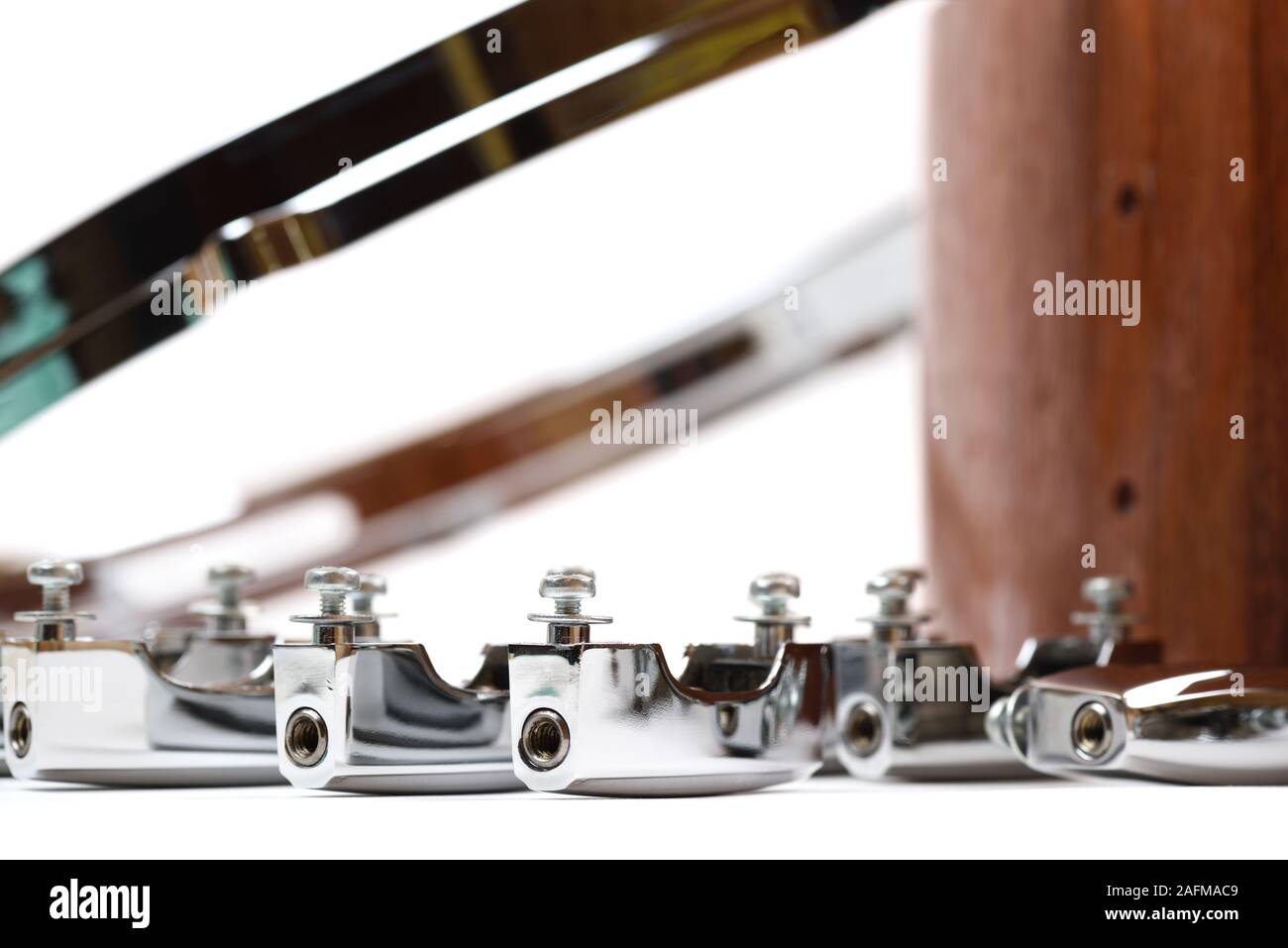 Percussion musical instrument. Making snare drum with metal and wooden