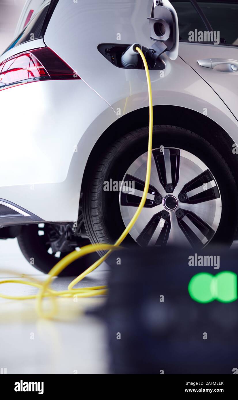 Close Up Of Power Cable Charging Environmentally Friendly Zero Emission