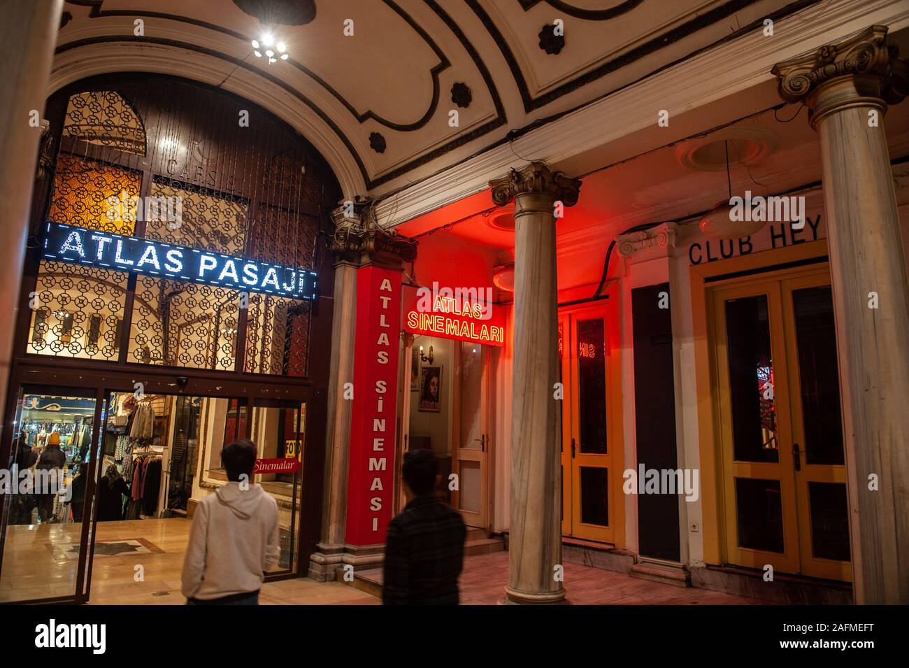 The entrance to Atlas Cinema, Atlas Pasaji, Istiklal street, Istanbul, Turkey Stock Photo