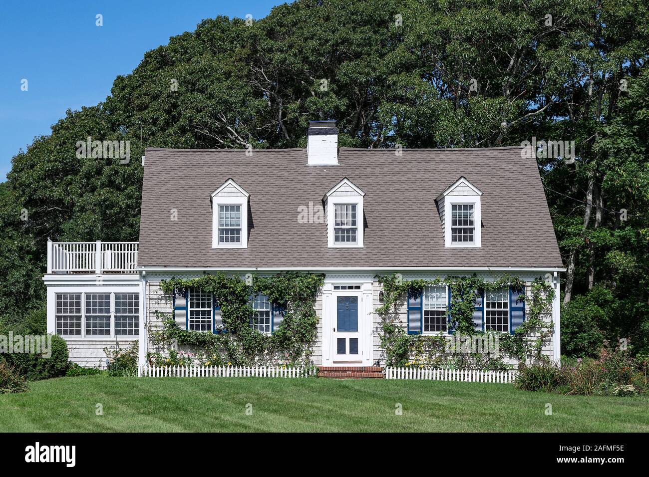 Charming Cape Cod style house, Hyannis Port, Cape Cod, Massachusetts, USA. Stock Photo