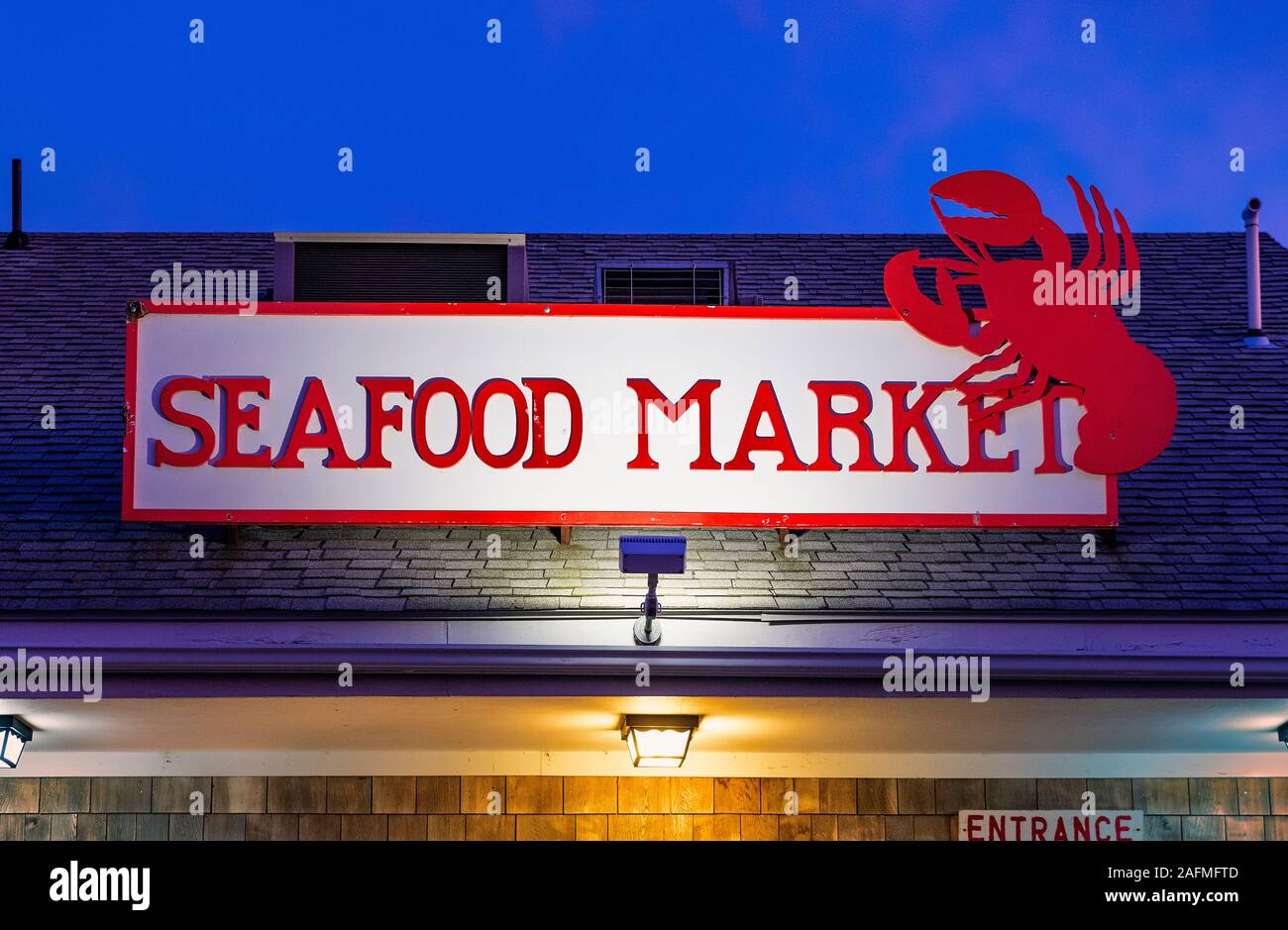 Seafood Market, Wellfleet, Cape Cod, Massachusetts, USA. Stock Photo