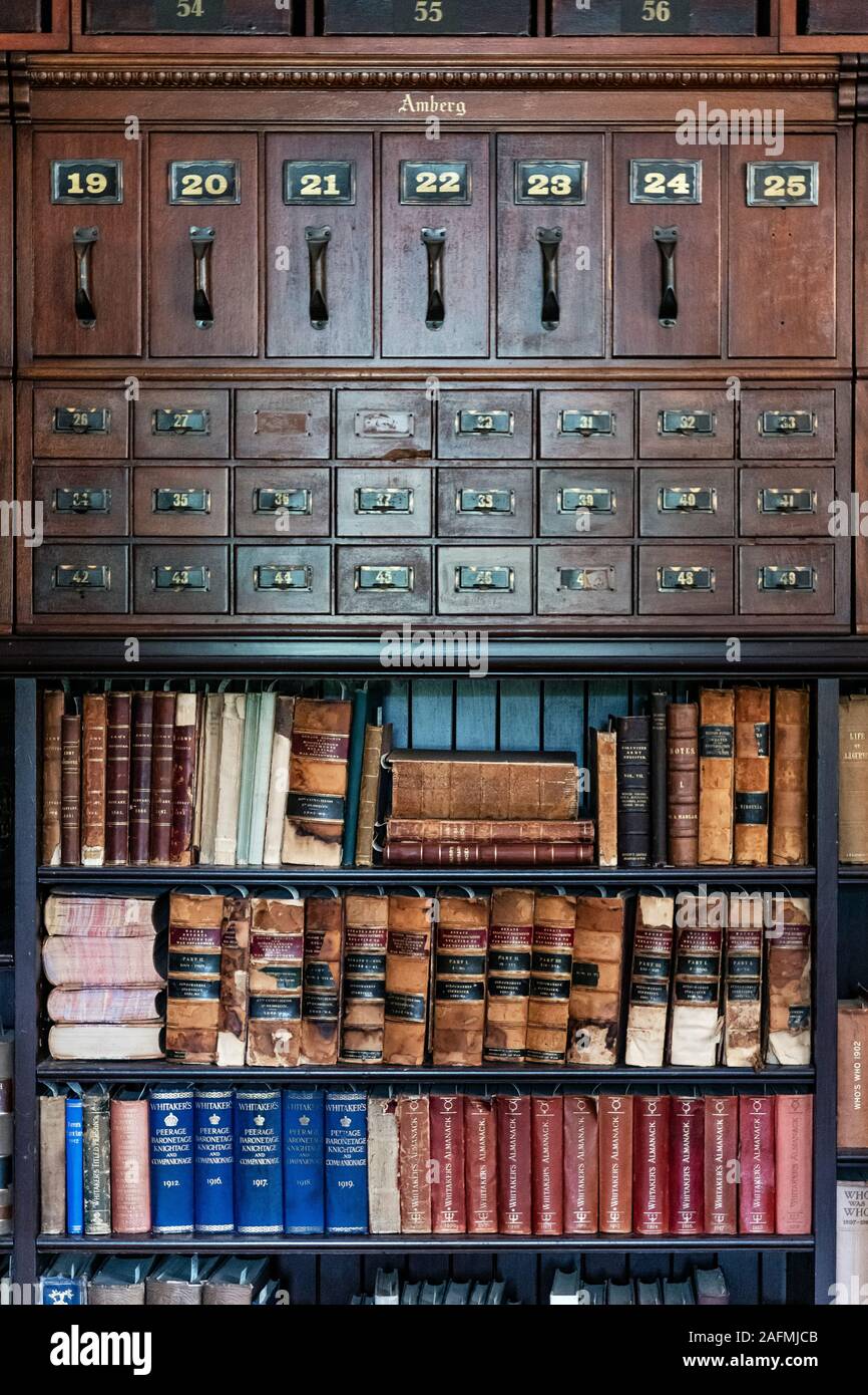 Hilldene mansion library, Manchester, Vermont, USA. Stock Photo