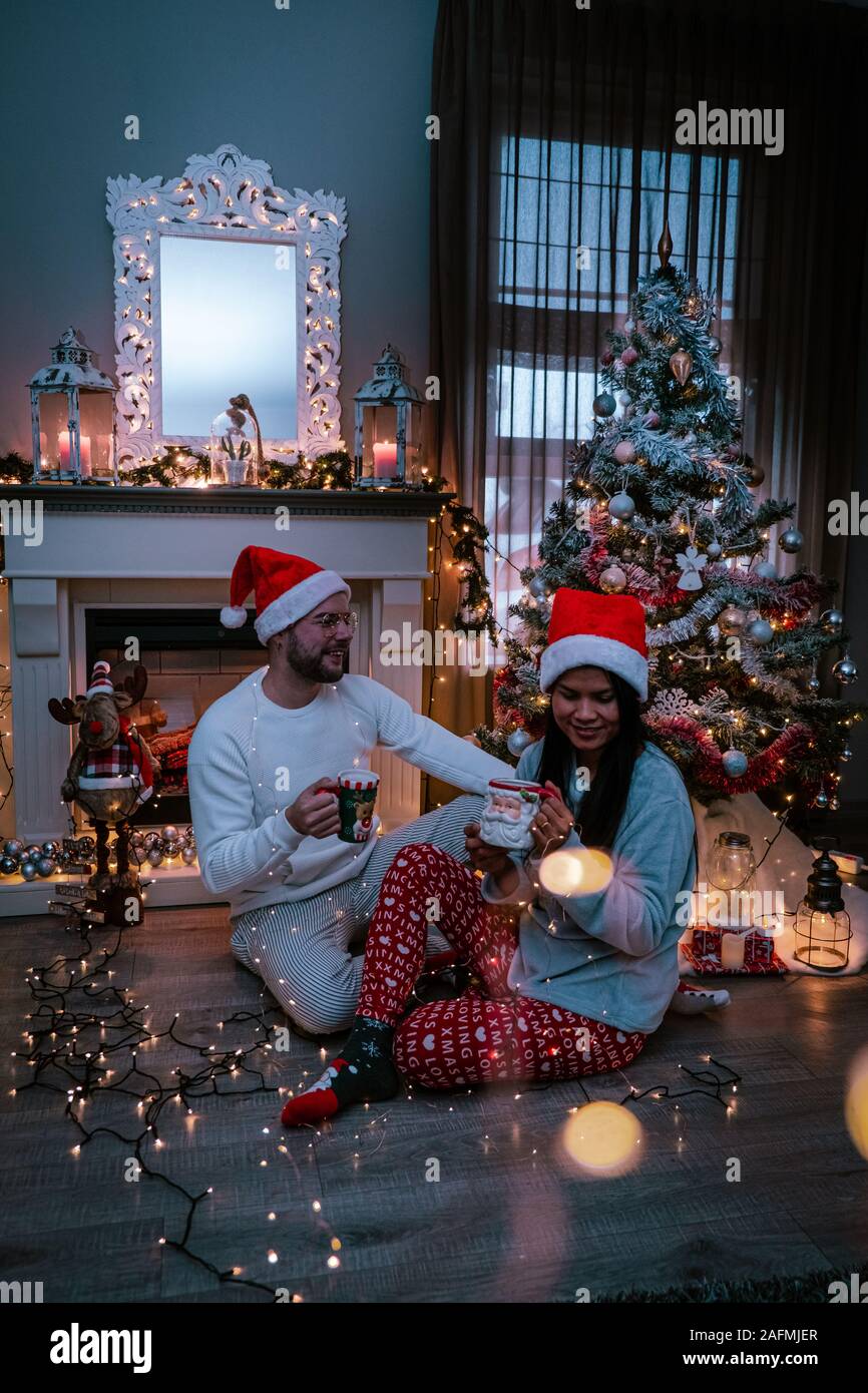 Father with new girlfriend christmas hi-res stock photography and images - Alamy