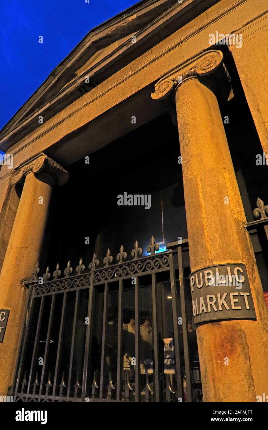 Dusk at Bridgwater's old Public Marketplace,Somerset,South West England, UK, TA6 Stock Photo