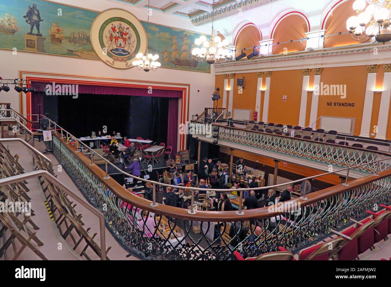 Bridgwater Town Hall, Food Drink Festival,interior circle, Town Hall, High St, Bridgwater,Somerset,South West,England,UK,  TA6 3BL Stock Photo