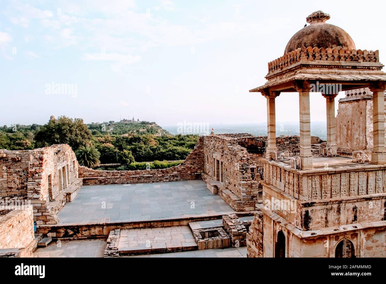 Chittorgarh Fort is one of the largest forts in India. It is a UNESCO World Heritage Site.The fort was the capital of Mewar. Stock Photo