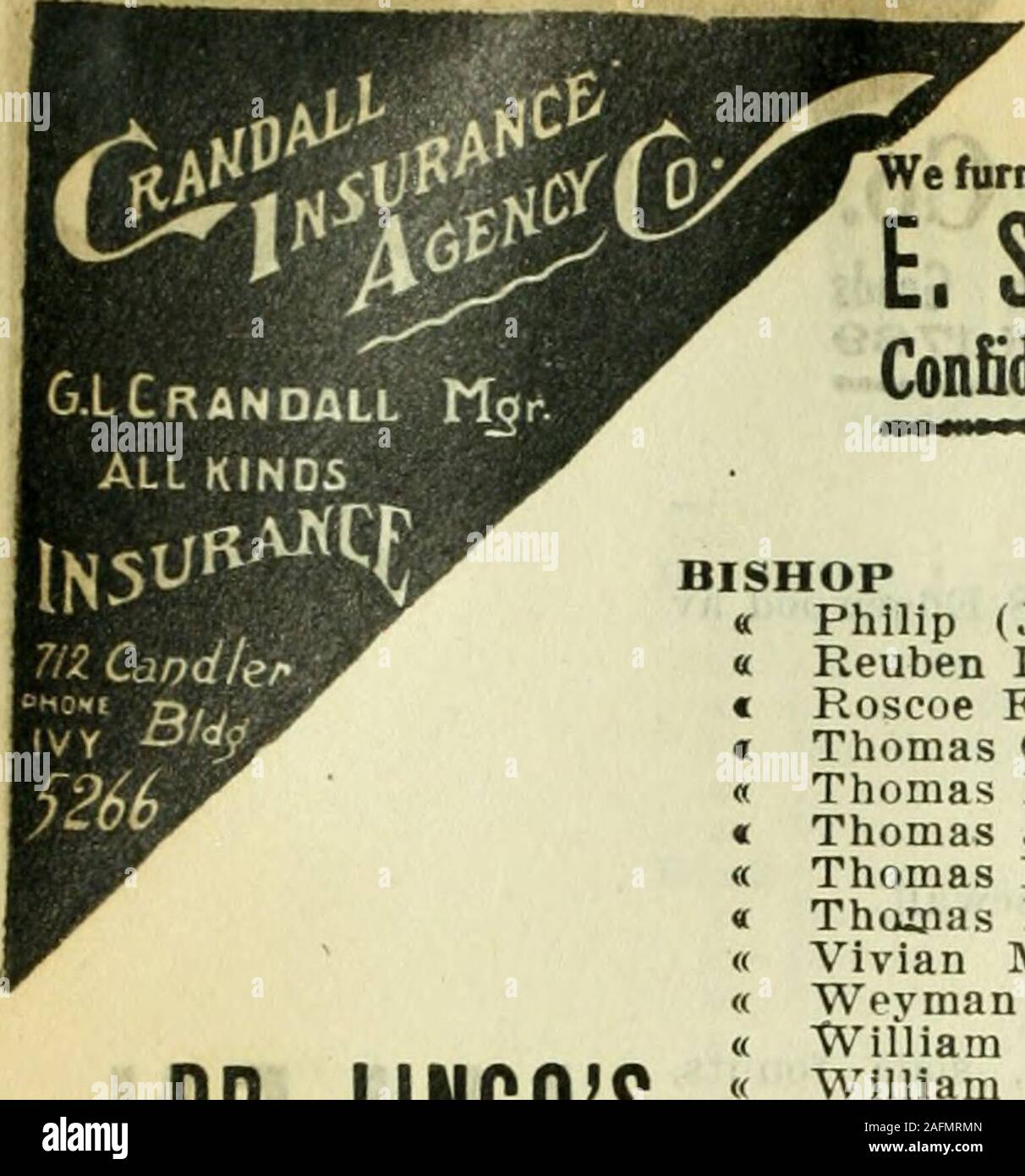 . Atlanta City Directory. pot, r 125 Home av John M (Emma), salesman 24 S Broad, r 270 E Georgia av John W C, chauffeur, r 53 Hill Jonah O (Mary), laborer, r 17 Circle Jonnie G Miss, saleslady J P Allen & Co. r 301 Luckie Joseph L B (Lena), r Jonesboro rd Julius B, stenographer, r 427 S Boulevard J G. printer Georgian Lillie, widow John L. r 50 Nutting Lindsay J (Nellie), traveling salesman, r 127 Jones av Louise Miss, steno E E Lowe Co. r 41 Evans (WE) Lula E. widow Lemuel D. r 77 Stonewall Madison D. engineer Sou Rv. r Inman Yards Mamie L Miss, dressmaker 34 V2 Whitehall, r Decatur, Ga Marti Stock Photo