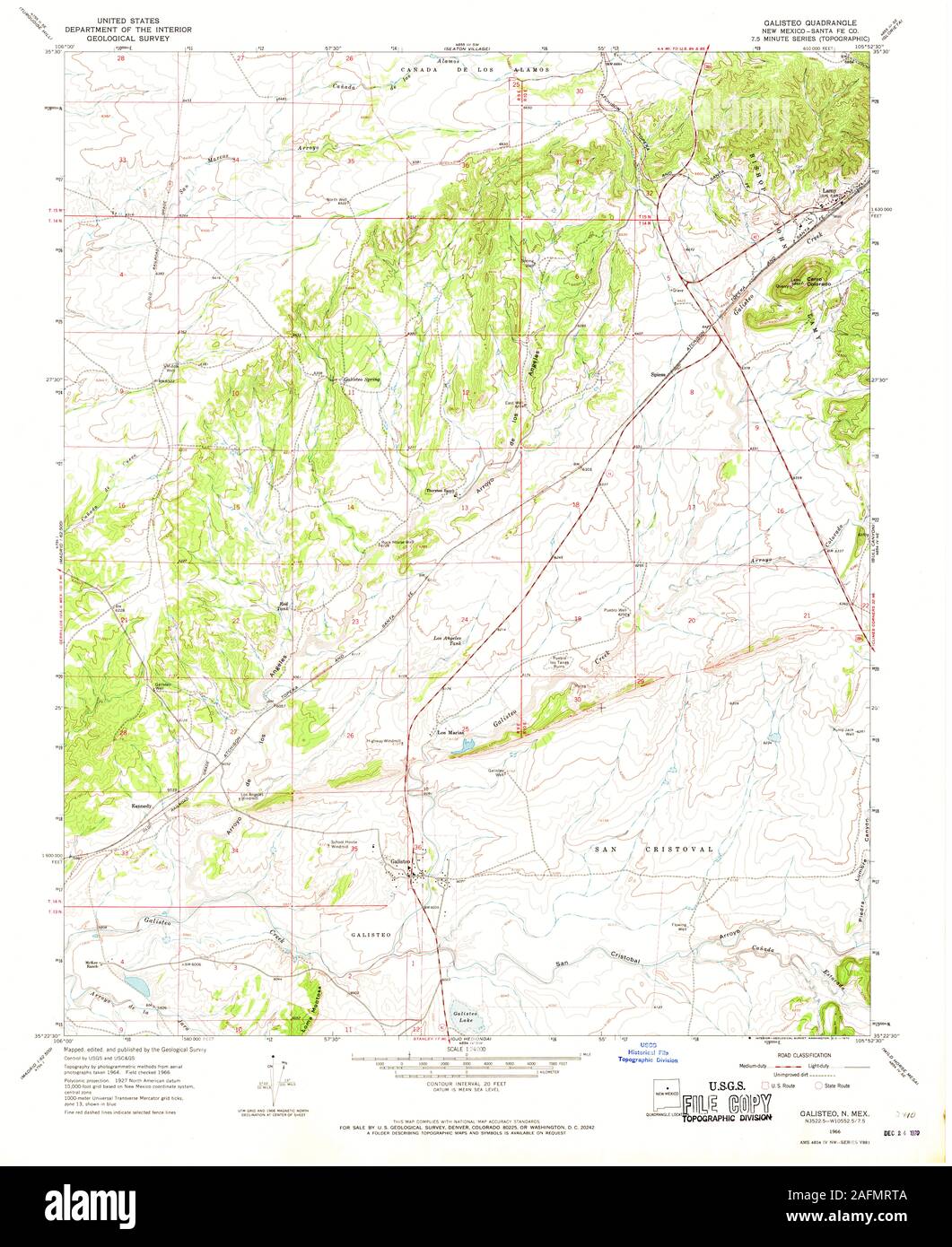 Galisteo New Mexico Map Usgs Topo Map New Mexico Nm Galisteo 190706 1966 24000 Restoration Stock  Photo - Alamy