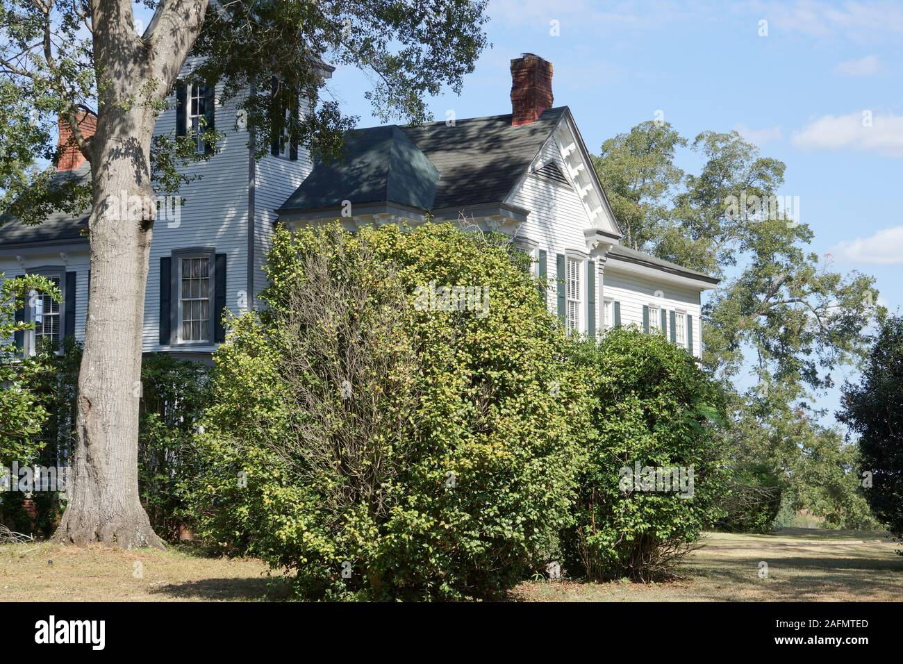 Beautiful white historic antebellem house Stock Photo