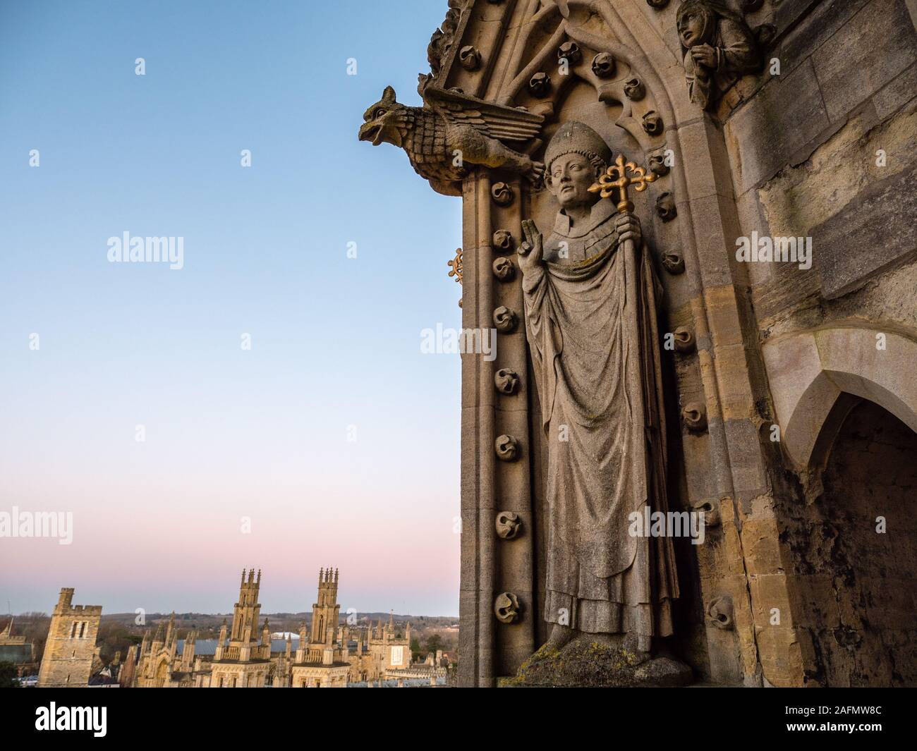 Gargoyles, University Church of St Mary the Virgin, Oxford University, Oxford, Oxfordshire, England, UK, GB. Stock Photo