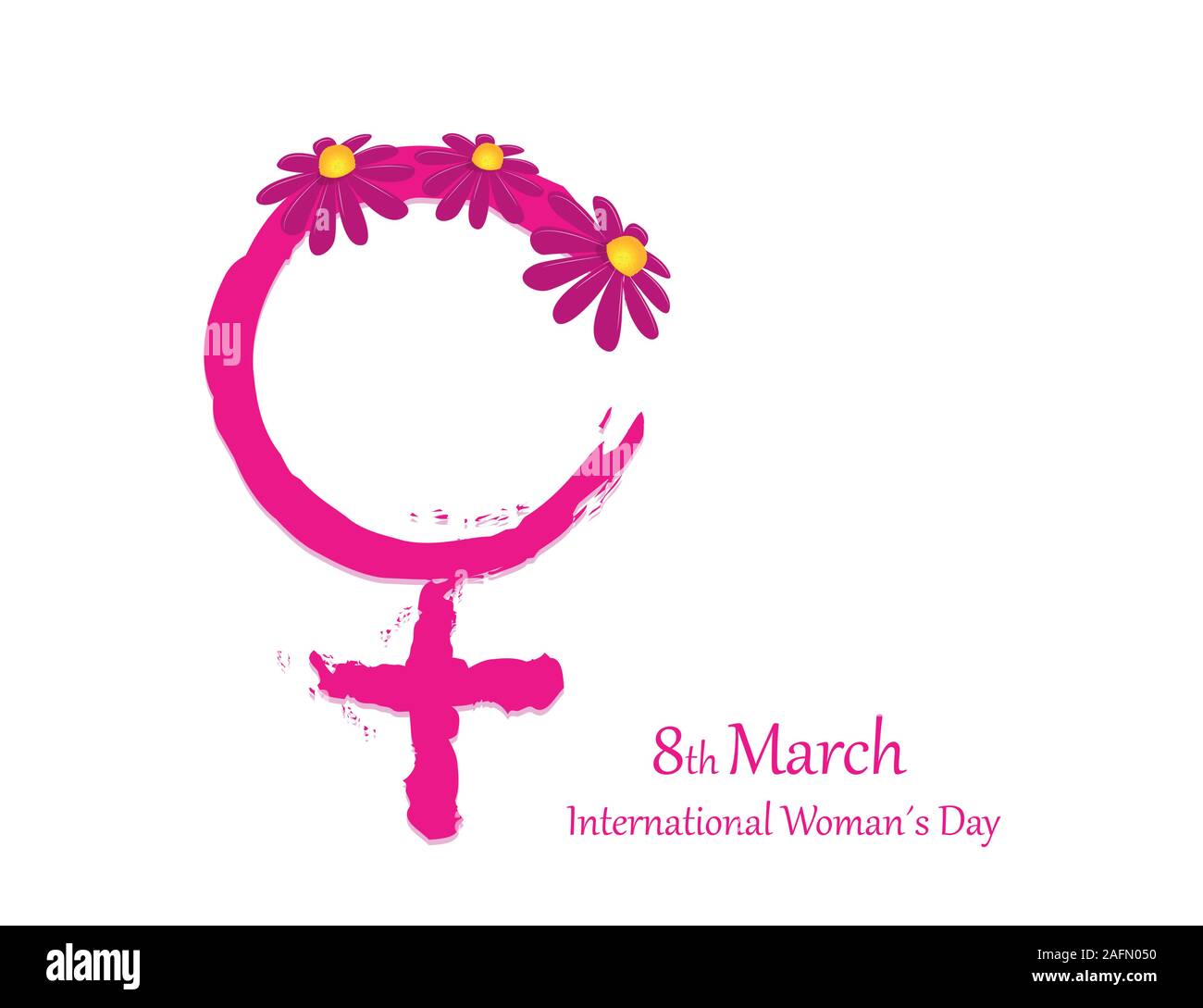 pink female symbol with flower for womens day vector illustration EPS10