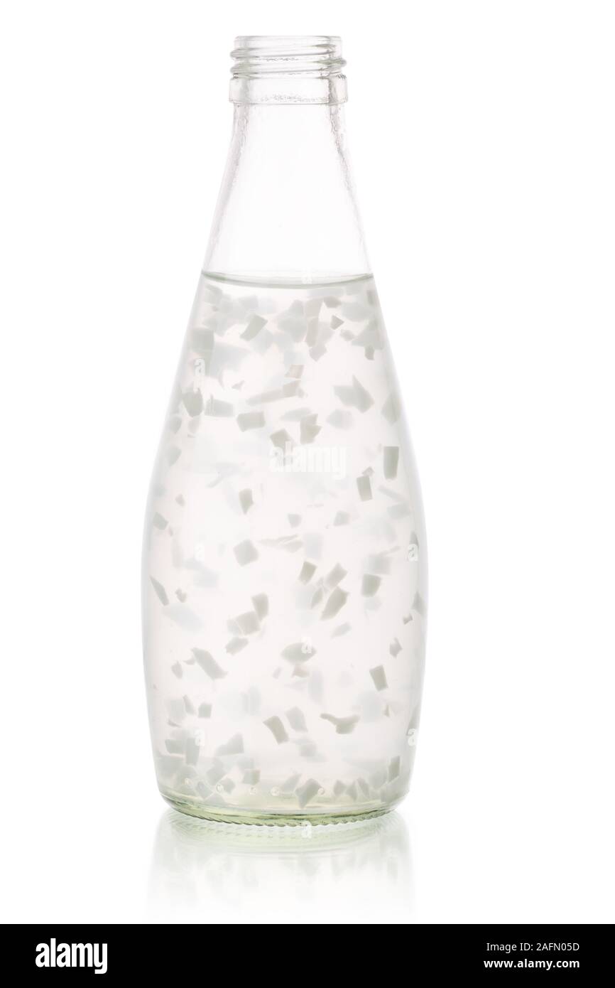 Coconut water with pulp in a bottle isolated Stock Photo Alamy