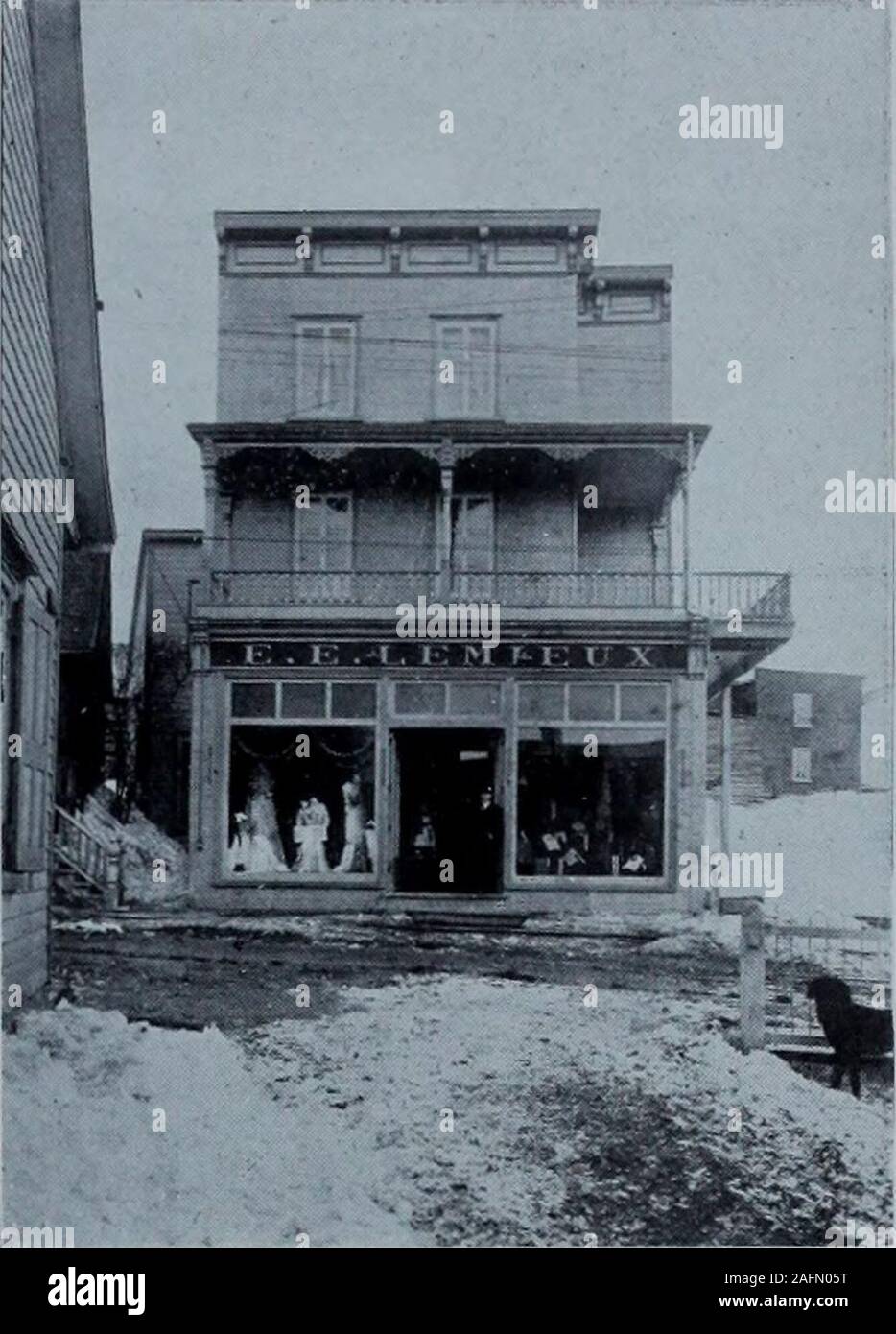 The town of Levis & environs P.Q. Canada, 1912. Photo by A. R. Roy H.  THIVIERGEVille Lauzon de L6vis. E. E. LEMIEUXBienville, Levis Ice Merchant  Marchand de Glace Dry Goods. Ready-made