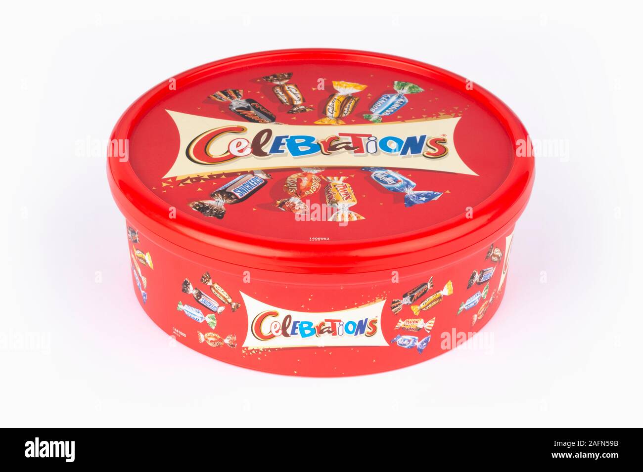 A box of Celebrations chocolate confectionery shot on a white background. Stock Photo