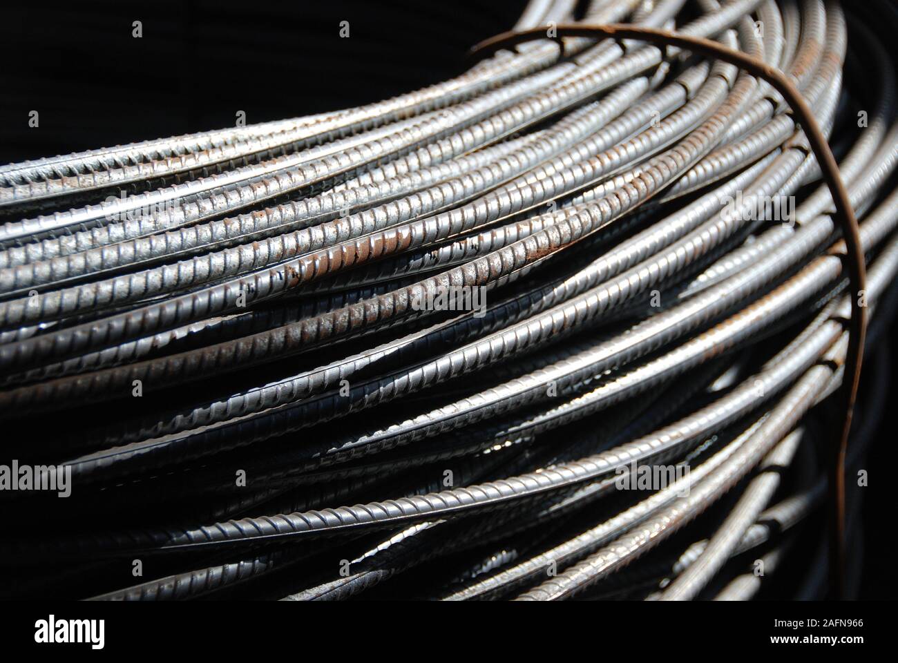 Close-up of a pile of building armature Stock Photo