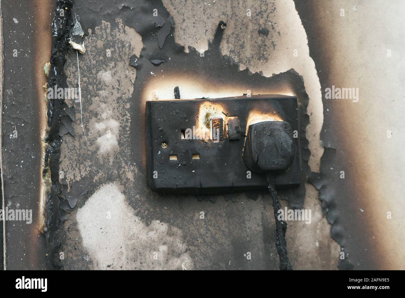 Christmas lights, house fire Stock Photo Alamy