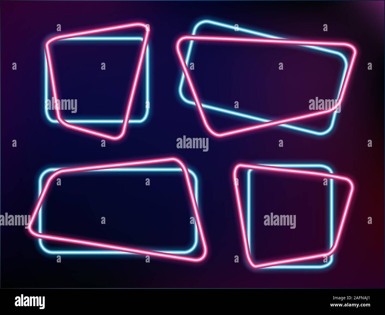 Abstract Neon Frame Template on Dark Background Vector Illustration Stock Vector