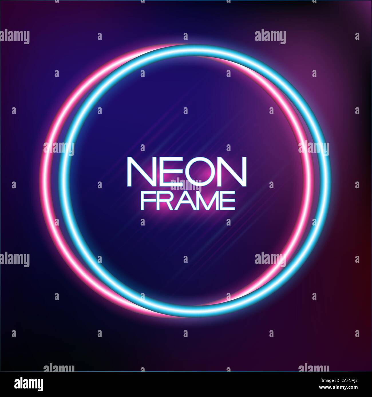 Abstract Neon Frame Template on Dark Background Vector Illustration Stock Vector