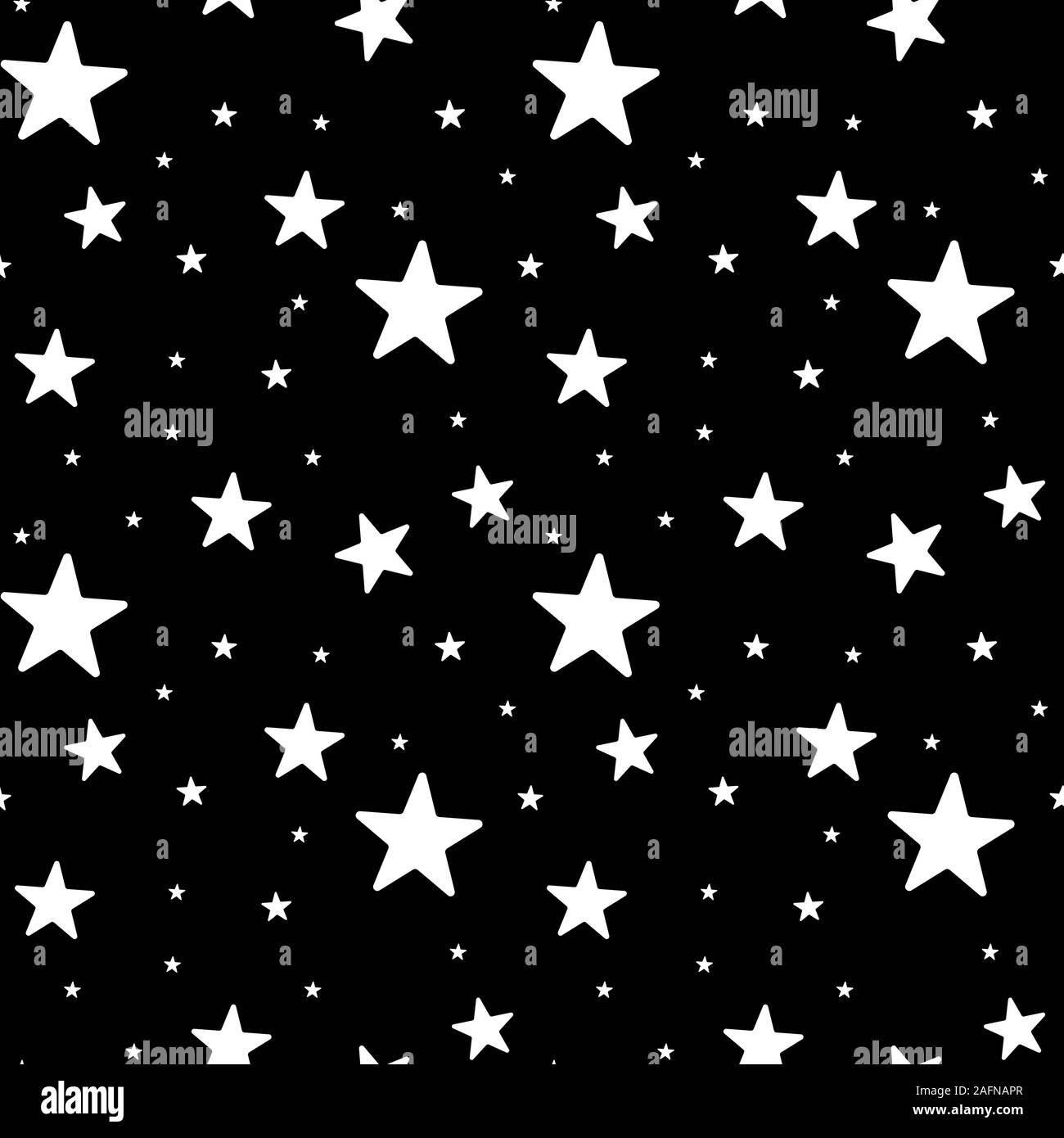 Seamless pattern with white star shaps on black background. Vector ...