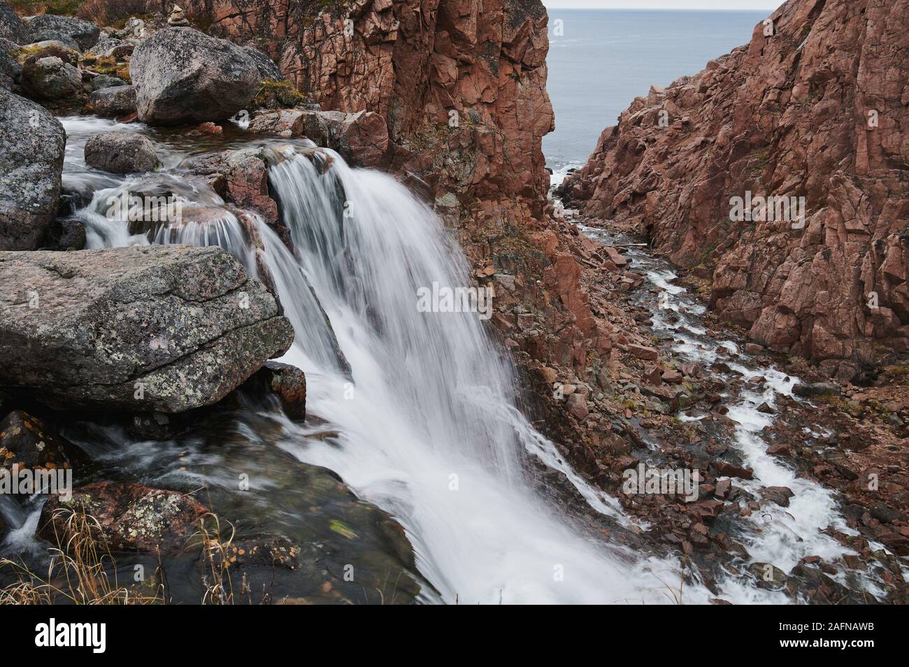 Teriberka, The North of Russia, northern waterfalls Stock Photo - Alamy