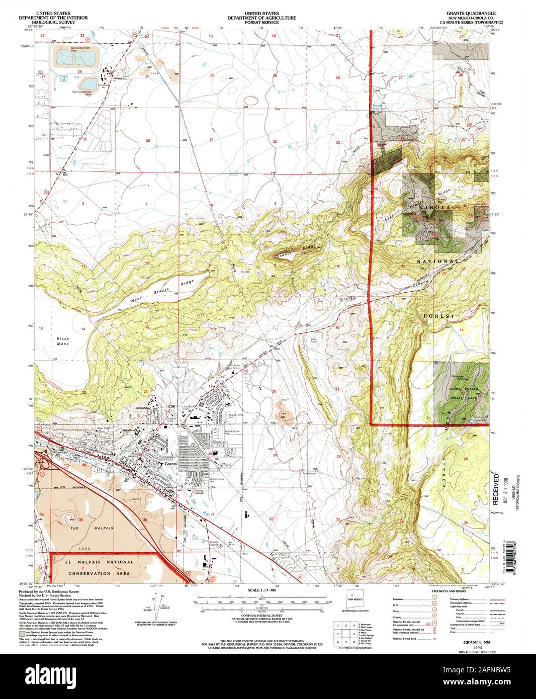 Map of grants new mexico hi-res stock photography and images - Alamy