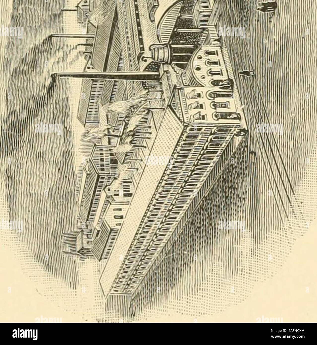 . The first one hundred years of McKeesport. An historical and statistical description of the city from its inception until its centennial in 1894. 4. 48 History of McKeesport. Iron & Steel Works, in 1892-93. The Compan- also owns theRepublic Iron Works in Pittsburgh. The tonnage is divided asfollows: pipe mills, 225,000; steel works, 145,000; Boston mill,175,000; furnaces, 160,000; the total tonnage including theRepublic iron works being 750,000 tons per annum, or 2.500 tons,daily. The plant covers an acreage of sixty-six acres, aboutfifty acres of which are under roof. Eighteen miles of ra Stock Photo