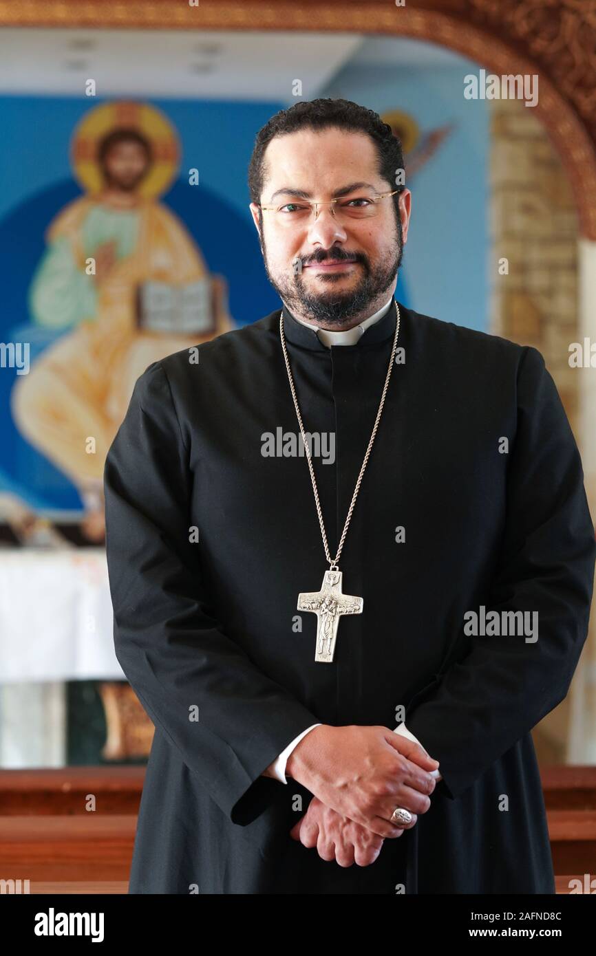 Auxiliary Bishop Bakhoum Hany Kiroulos at the Sheraton Social Center, Cairo, Egypt Stock Photo