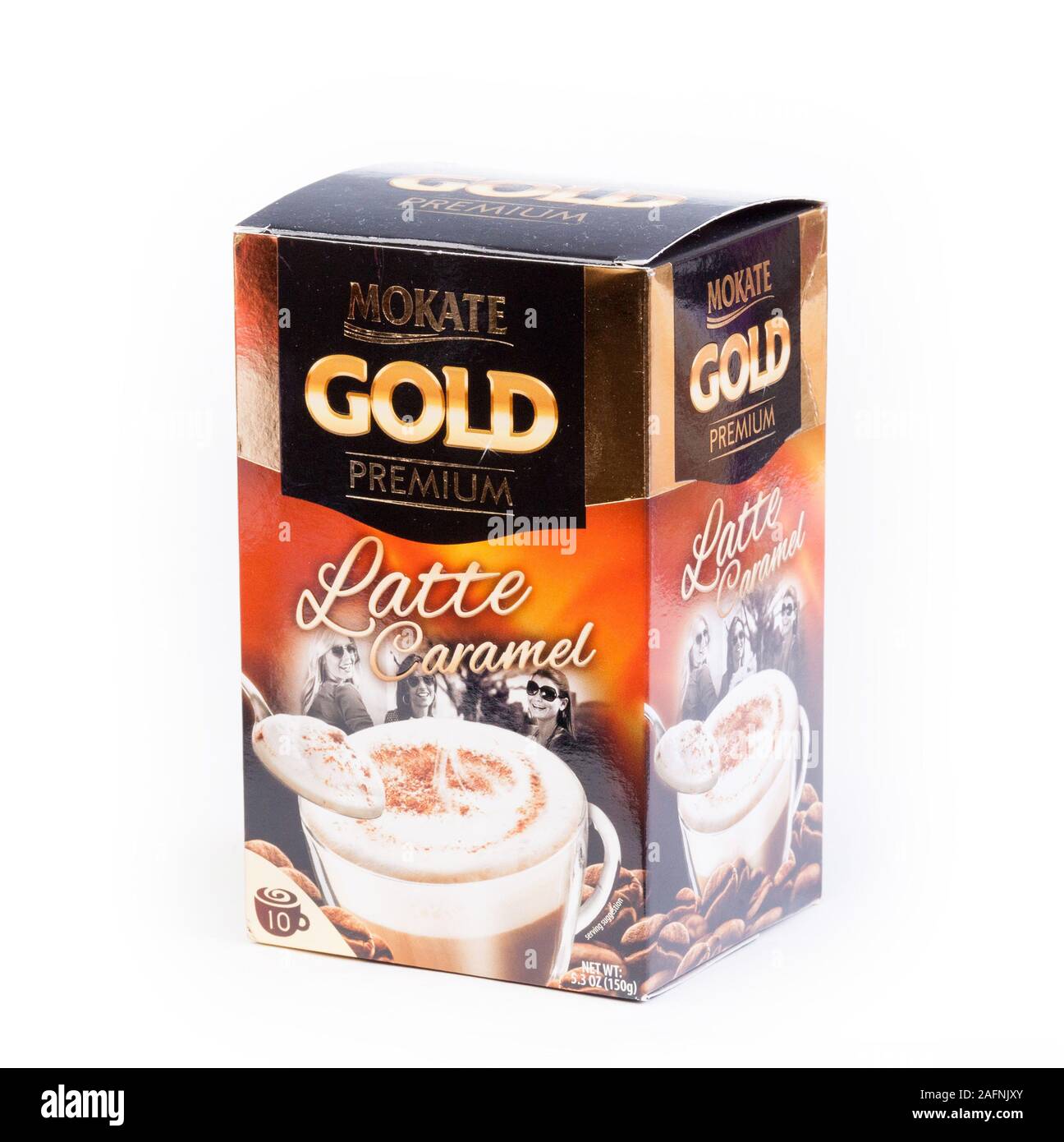 Mokate instant coffee sachets Stock Photo