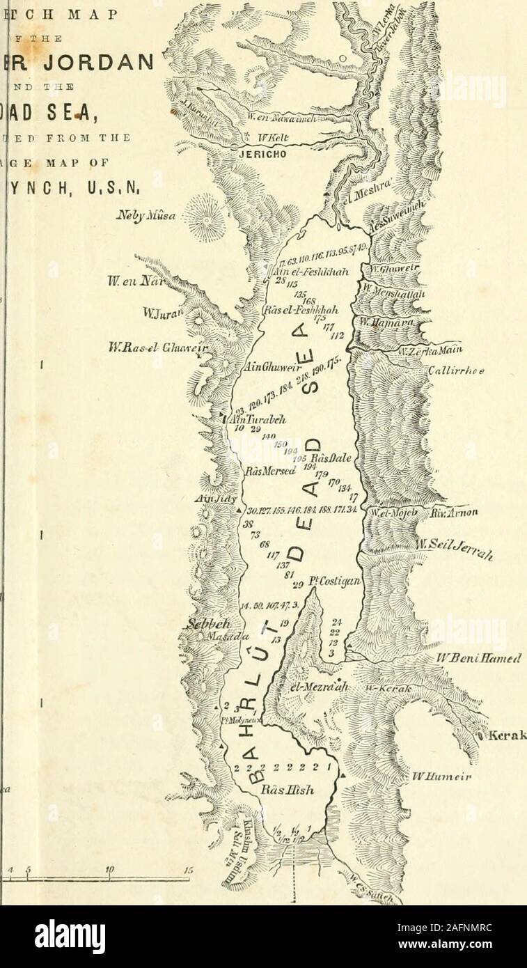 . Narrative of the United States' expedition to the River Jordan and the Dead Sea. ) ; r I I- = *: rrr qr C H MAP F T H E iR JORDAN N D THE AD SE^ ED FKOMTUEG E M A P O F Y N C H, U.S.N.. Lon. 355 31 40 E., lat. 31o G 30 JV. EXPEDITION TO THE DEAD SEA. CHAPTER I. INTRODUCTORY. On the 8th of May, 1847, the town and castle of Vera Cruzhaving some time before surrendered, and there being nothingleft for the Navy to perform, I preferred an apphcation to the Hon.John Y. Mason, the head of the department, for permission tocircumnavigate and thoroughly explore the Lake Asphaltites orDead Sea. My appl Stock Photo