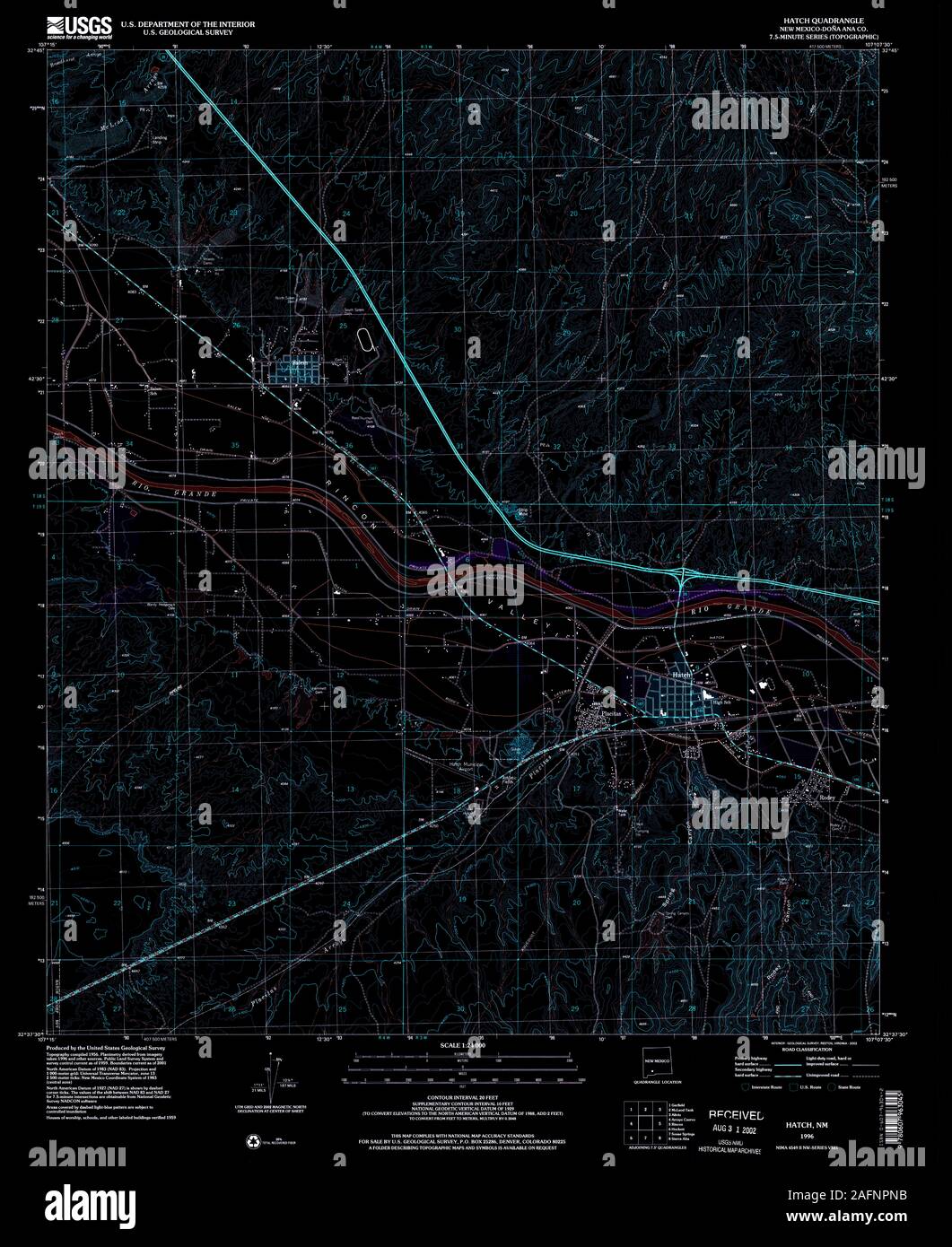 Map of hatch new mexico hires stock photography and images Alamy