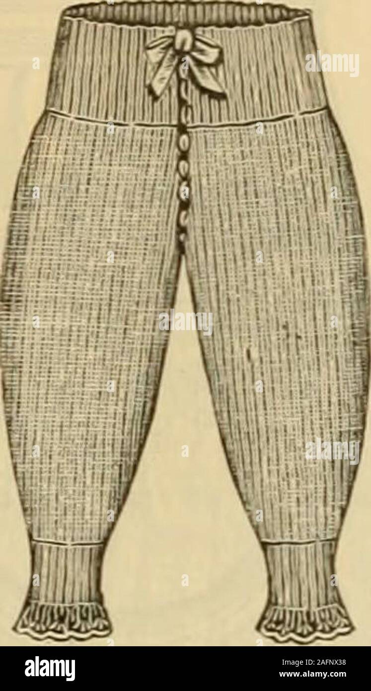 . Fall and Winter, 1890-91 Fashion Catalogue / H. O'Neill and Co.. Ledics Knit Goods. nere Vest. ^h ribbon.lo^ neck. S^*69c. iue All Woul Cream Ca;-li-silk crochet edpe drawnS-3,35: long sleeves. S2 59;1.): adies cashmere bands.. Xo.809. Woven CardisaTi Jacketzouave shape, plain and striped,without sleeve-*. S9 SOI Fin&gt;^ Heavv Knir Skirt inNo. 819. Ladies Heavv Worsted Slid colurs : pink, blue, grey, curdi-Legffins. in red, navy, brown or nal or cream. 98c.black ; 24 to 29 inches, 49c. 59c ; ex-tra iiualitv. S.^c, Sl.a.i; in Jersey.?b.lb, S2 85. Stock Photo